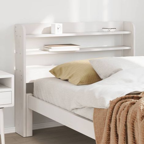 Cabecero de cama con estantes madera maciza pino  75 cm