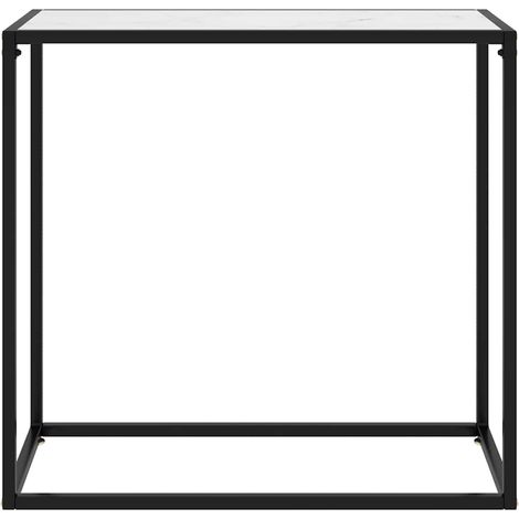 Maison Exclusive - Table console Blanc 80x35x75 cm Verre trempé (1/5)