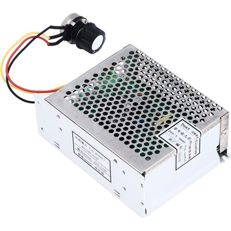 Contrôleur de vitesse pour moteur CC PWM, entrée CA 110-220 V, sortie CC 0-100 V, en alliage d'aluminium (1/5)