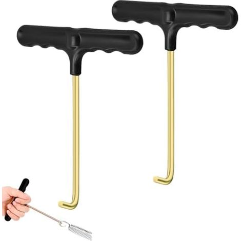 Crochet à Ressort pour Trampoline, 2 Pièces Trampoline Outils de Traction Ressort, en T Accessoire Tente Outil -