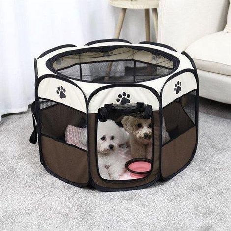 Banc pliable pour animaux - Diamètre 72 cm - Hauteur 45 cm - Cage de transport pour chien - Caisse de voyage pliable - Niche pour animaux - Intérieur et extérieur (1/2)
