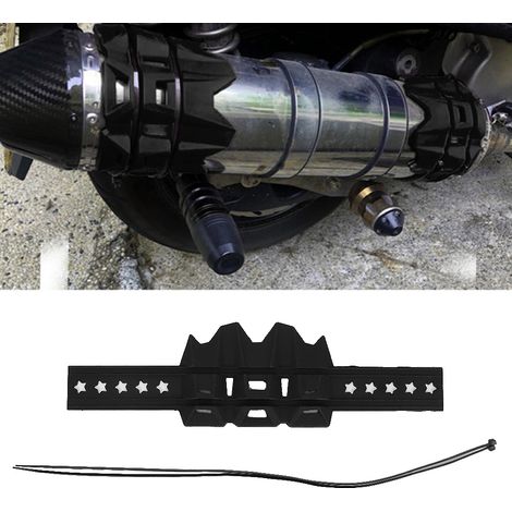 Protège pot d'échappement moto universel en silicone noir, cache tuyau résistant à la chaleur, protection de tube d'échappement, housse de garde anti-chaleur pour moto. (1/5)