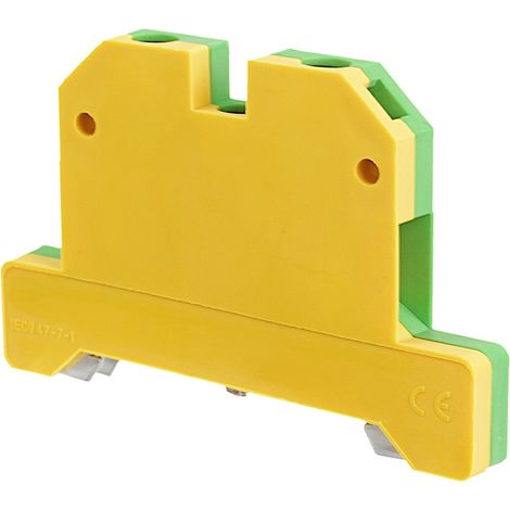 Durchgangsklemme Schraubanschluss 2 Anschlüsse Schutz PE 10mm² Querschnitt Grün/Gelb