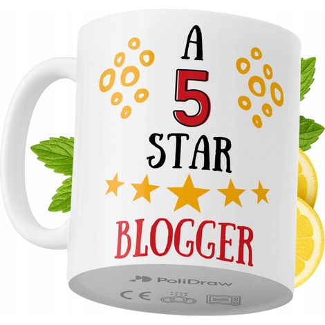 Tazza divertente e umoristica per blogger, ideale per caffè e tè, con grafica e testo spiritosi. Perfetta per compleanni, onomastici e festività. Tazza premium per occasioni speciali, ideale per casa, (1/5)