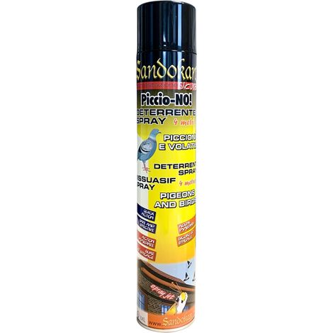 Sandokan, Piccio-NO Spray Repellente Piccioni 750ml, Dissuasore Naturale Allontana Volatili con Getto 4 Metri, Disabituante Anti Piccioni per Balconi Grondaie e Tetti Non Tossico, Made in Italy (1/5)
