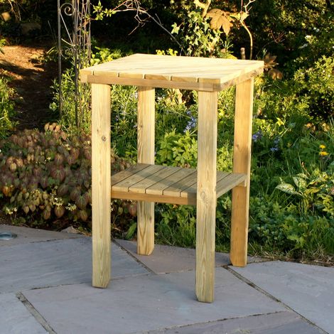 Zest Terraza Outdoor Kitchen Garden Wooden Side Table Patio Coffee Shelf (1/5)