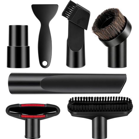 7 Pièces Embout Aspirateur 32-35 mm, Universel Accessoires pour Aspirateurs, Kit d'accessoires pour aspirateur compatible avec Kärcher, Miele, Bosch et Siemens (1/5)