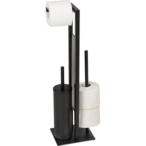 Toilettenpapierständer mit Ersatzrollenhalter und WC-Bürste RIVALTA, 3in1, WENKO (1/5)