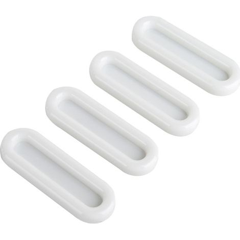 Poignées Autocollantes Pour Porte - Poignées De Meuble En Plastique Blanc - Pour Armoire Tiroir Vitre - 4 Pièces (1/5)
