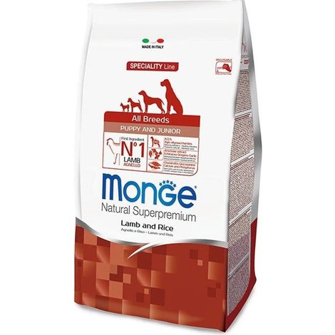 Monge Dog Natural Superpremium All Breeds Puppy e Junior Agnello e Riso - Monge Dog Natural Superpremium All Breeds Puppy e Junior Agnello e Riso - Sacco Da 12 Kg (1/6)