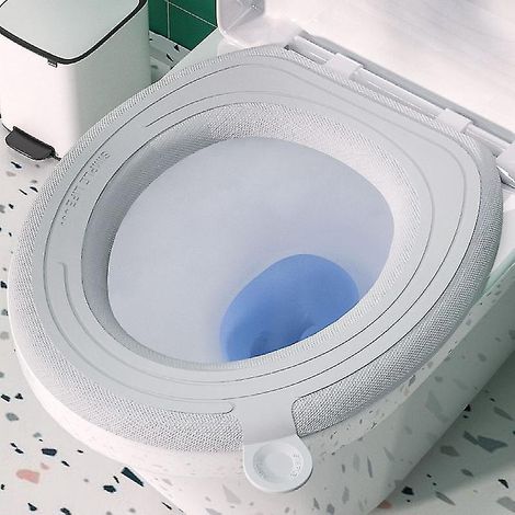 Coussin de siège de toilette (mousse souple et rembourrée) - Accessoire de salle de bain rembourré facile à nettoyer - Sièges allongés et standards - Coussin de confort en forme de beignet pour adulte (1/5)