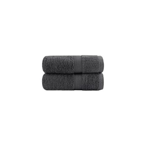 Toallas de mano premium SOLUND, juego de 2, color antracita, 30 x 30 cm, 600 g/m² - Crezuo (1/4)