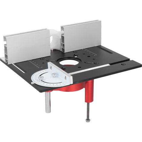 Table élévatrice pour défonceuse, en alliage d'aluminium et acier inoxydable, pour le travail du bois. Système de plaque pour défonceuse, noire. (1/5)