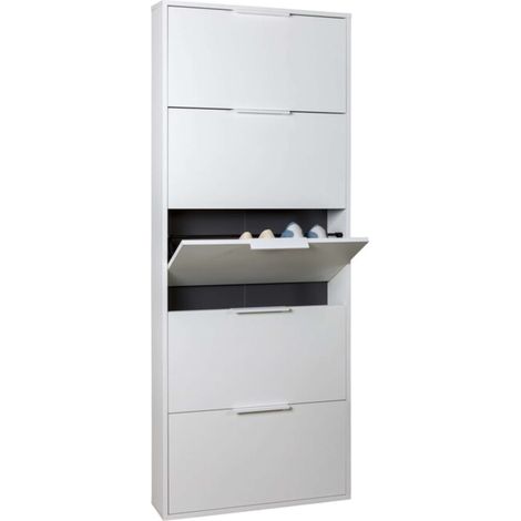 SCARPIERA 5 RIBALTE SLIM CM. 65X15X174 H BIANCO