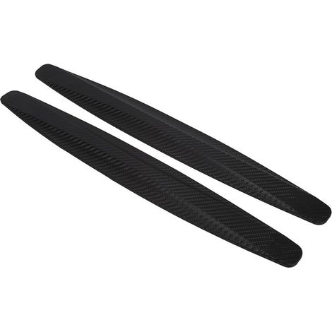 Lot de 2 protections d'angle de pare-chocs avant et arrière style fibre de carbone, autocollant anti-rayures noir (1/3)