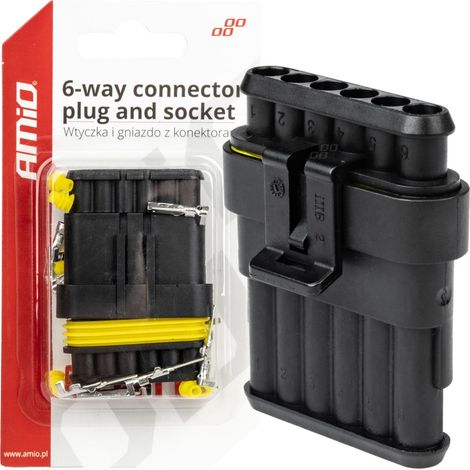 Conector de enchufe hermético supersellado de 6 pines amio-03522 (1/4)
