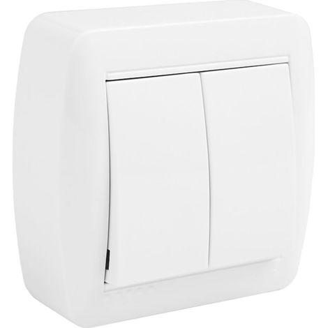 Doble conmutador superficie mural 74 x 72 x 28 mm (1/2)