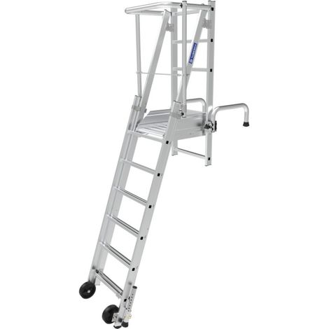 [JAMAIS UTILISE] Échelle Plateforme Télescope TUBESCA Prémur 2x6 Marches Hauteur d'Accès Réglable 3.60m à 4.64m - 02422200 (1/5)