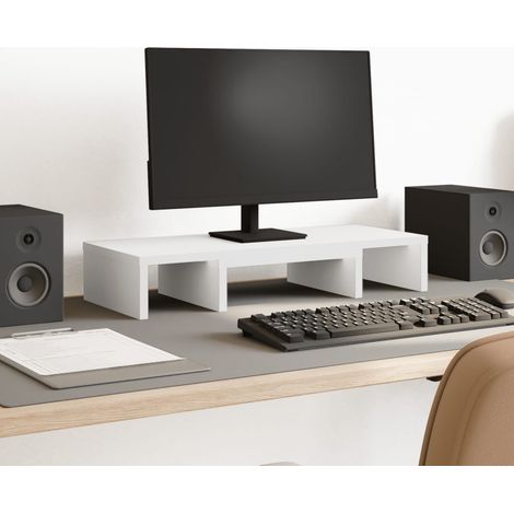 vidaXL Supporto Monitor Regolabile Bianco 60x24x10,5 cm in Truciolato