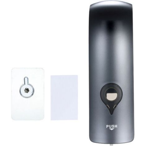 Dispensador de jabón manual montado en la pared de un solo cabezal de 300 ml, sin perforación, dispensador de champú líquido de gel de ducha para baño, gris (1/5)