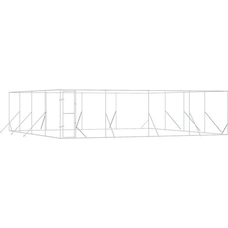 Maison Exclusive - Chenil d'extérieur pour chiens argenté 8x8x2 m acier galvanisé