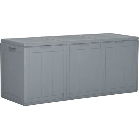 Baule portaoggetti per mobili da giardino 270 litri grigio PP rattan 020013022