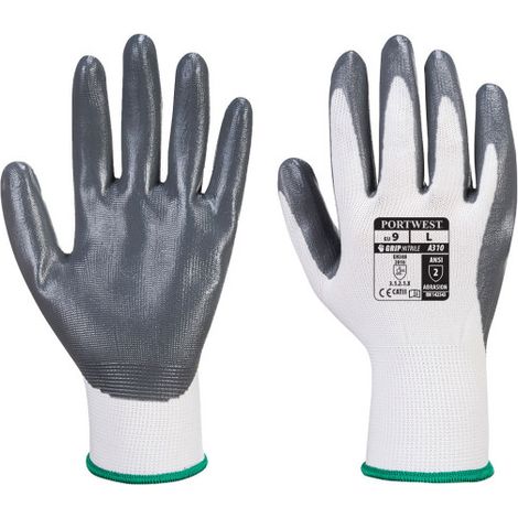 Guante de Nitrilo Flexo Grip para Vending / Blanco Gris / XXL