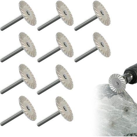 Disco da taglio per sega da intaglio su pietra a 10 lame da 40 mm, mini lama diamantata a turbina adatta per granito, marmo, piastrelle di ceramica (tipo affilato). (1/5)