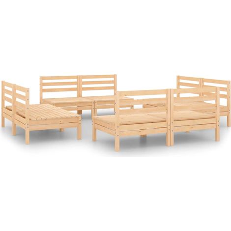 Maison Exclusive - Juego de muebles de jardín 8 pzas madera de pi (1/5)