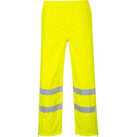 Pantalón impermeable aberturas laterales con cremallera dos bandas reflectantes S487 XXL Amarillo