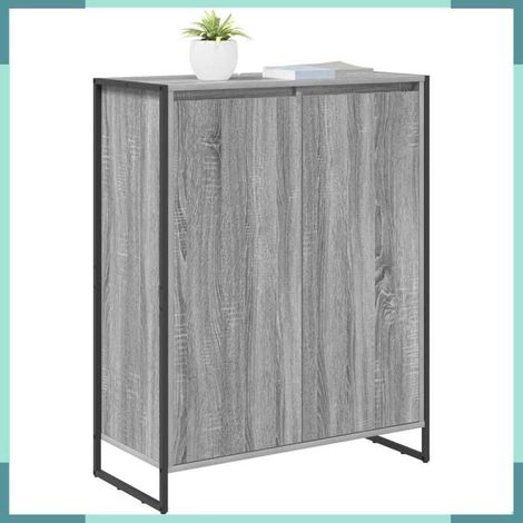 Cabinet à chaussures - 886465 - Gris Sonoma - 2 portes - 79 x 36 x 100 cm (1/5)