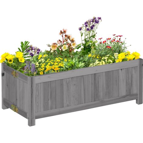 Jardinière en bois, 70 x 30 x 25 cm, Design pliable, 4 pieds, Matériau durable, Support stable (1/5)