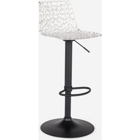 Verstellbarer Barhocker mit mattschwarzer Basis Grand Soleil Spider Matt - Transparent
