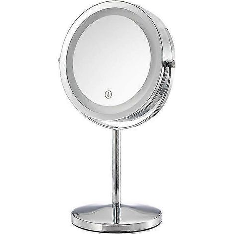Miroir de maquillage sans fil rechargeable à LED avec grossissement x5 (1/5)