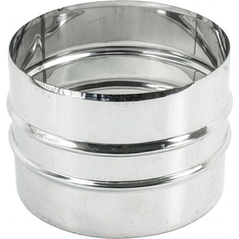 Maka Raccordo MM per Canna Fumaria, Manicotto Maschio-Maschio in Acciaio Inox, Giunzione Tubi Fumo Monoparete per Stufa a Legna Pellet e Caldaia AISI 316 Ø 250 mm (1/5)