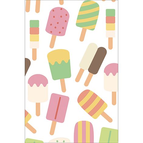 Sticker réfrigérateur et lave vaisselle, glaces kawaii douceur déco, 75 cm X 49 cm (1/4)