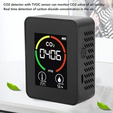 Détecteur CO2 3-en-1 USB, Moniteur Air Thermomètre Hygromètre TVOC, Maison Bureau Test Qualité (1/4)