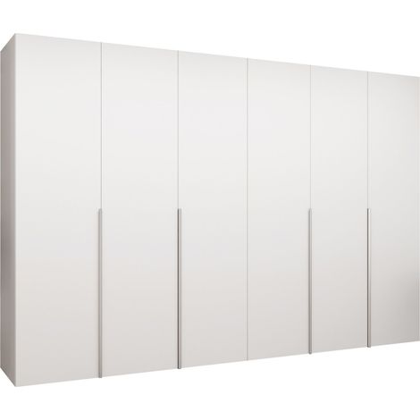 Armario Hartford 539, Blanco, 202x300x52cm, Puertas de armario: Con bisagras, Número de estantes: 0