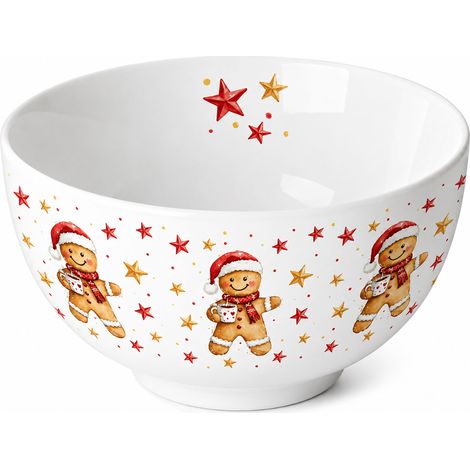 Bol en Porcelaine Fine Pain d'Épices de Noël 0,40 L (1/4)