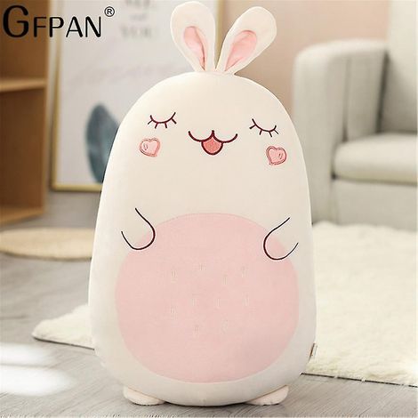 Kawaii Plüschtierkissen, großer Dinosaurier, Shiba Inu, süße Maus und Kaninchen fürs Mädchenbett – 45 cm – Kaninchen
