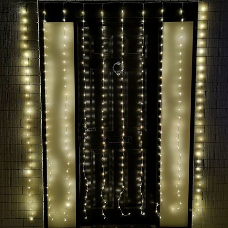 2.1m 300 LED Indoor Outdoor Party Curtain Christmas Lights in Warm White (1/5)