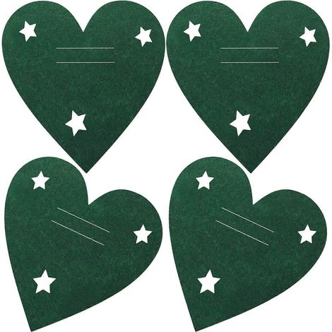 Lot de 4 porte-couverts de Noël en forme de cœur, avec pochettes pour couverts. (1/3)
