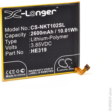 NX - Batterie téléphone, smartphone, GSM pour Nokia 3.85V 2600mAh - HE319 (1/3)