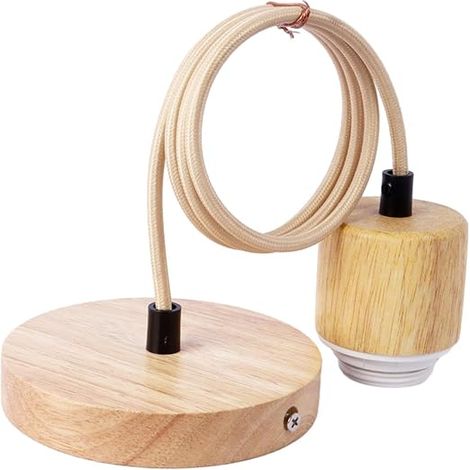 Lamp Socket with Rope Cable Hanging Modern Simple Wooden Stairs for Stairs Cafe Dining Room Wood Colour (1/5)
