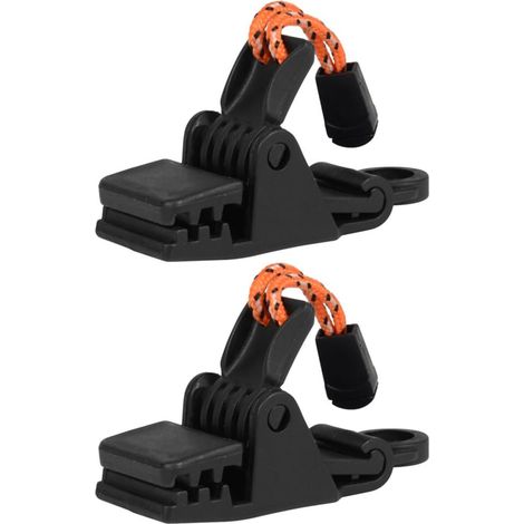 Lot de 2 Attaches Coupe-Vent pour Tente Clips en Plastique Résistants à L’Usure Fixations Robustes pour Auvents et Tentes de Camping Compatibles Épaisses et Fines Usage Extérieur (1/5)
