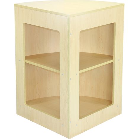 Comptoir de Vente Unité de Coin en MDF Mélamine Érable CM60 Meuble de Rangement Modulaire Incurvé 2 Étagères Internes Arrière Ouvert 60 x 90 x 60 cm Affichage de Marchandise Vêtements Bijoux Commerce (1/5)