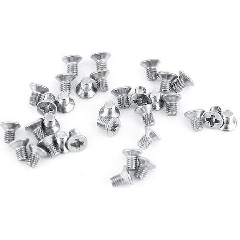 100 vis à tête fraisée M3, vis à métaux, boulons en acier inoxydable SS304 (6 mm) (1/5)