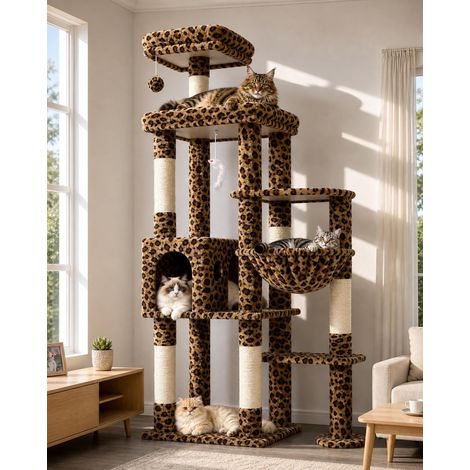 Solide Arbre a Chat avec Niche Plateforme pour 2 Grand Chats (1/5)