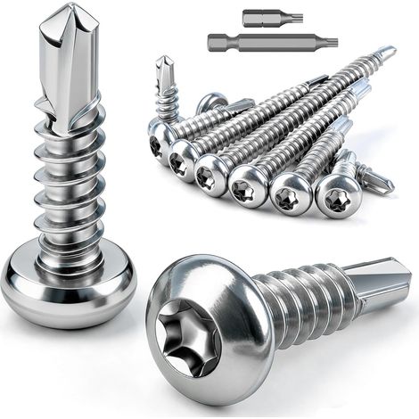 120 Pièces Torx Vis Autoforeuse Inox M4,2x19 mm Visse Autoforeuse (1/5)