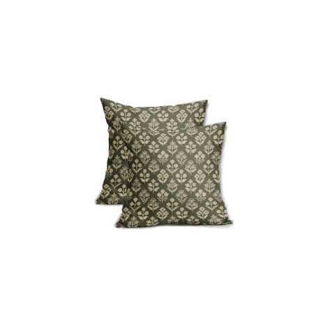 Lot de 2 Housses de Coussin décoratives rustiques à Motif Floral Vintage pour extérieur, Ferme, Printemps, été, canapé, lit, 45,7 x 45,7 cm, Vert Olive